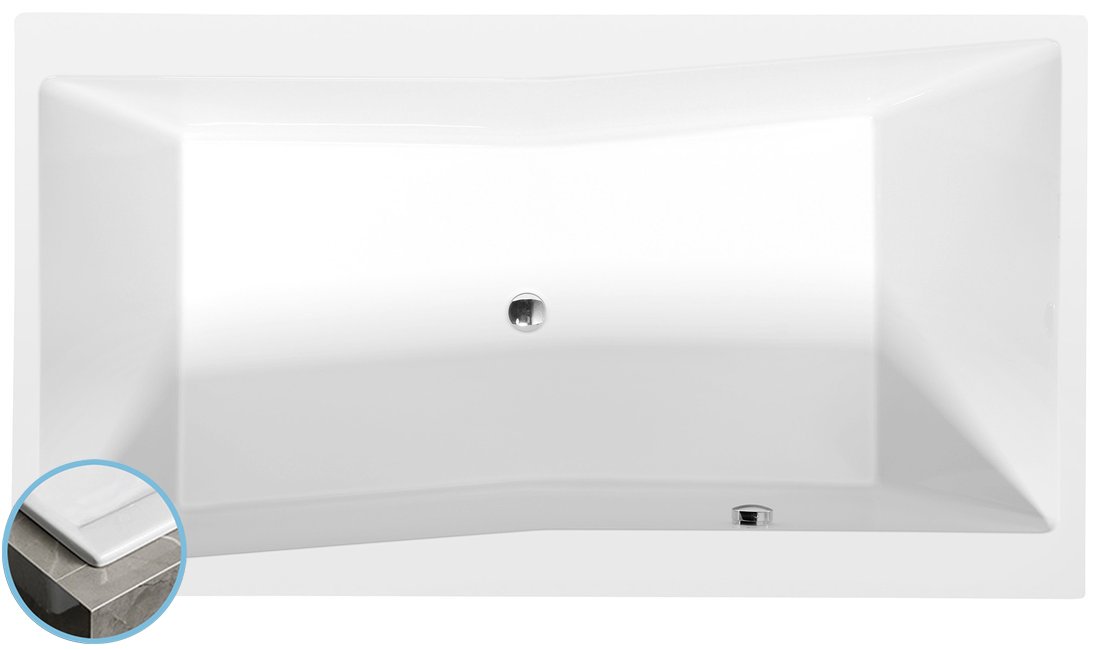 Quest Slim obdĺžniková vaňa 180x100x49cm, biela
