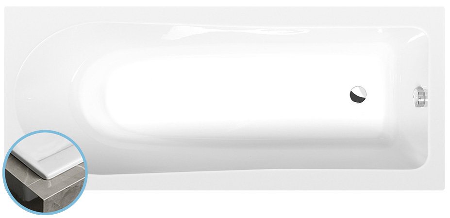 Lisa Slim 87111S obdĺžniková vaňa 170x70x47cm, biela