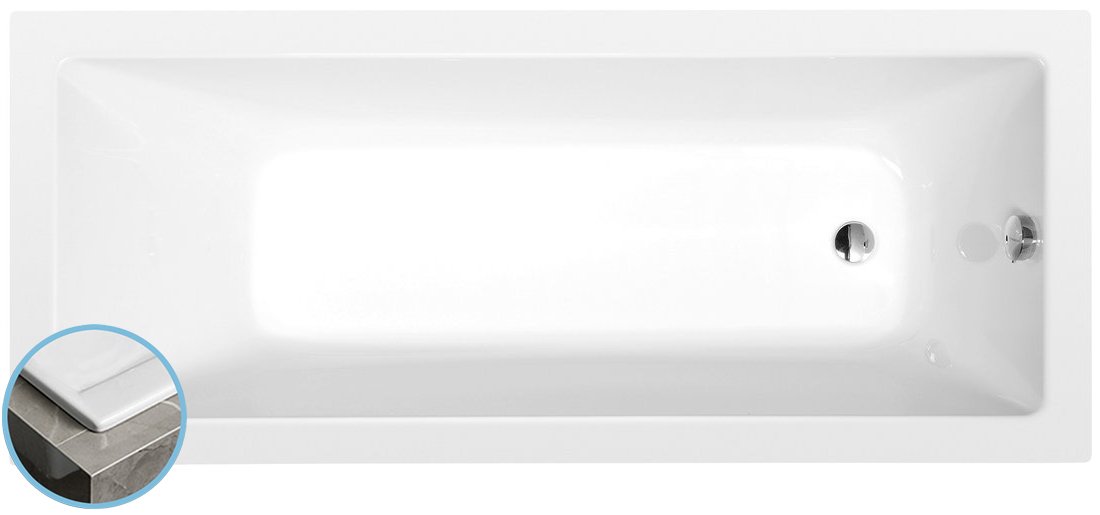 Noemi Slim 71707S obdĺžniková vaňa 160x70x39cm, biela