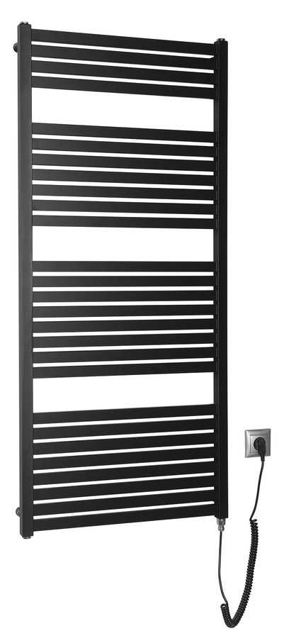 Tondi-E DE486T elektrické vykurovacie teleso, rovné, 600x1330 mm, 600W, čierne matné