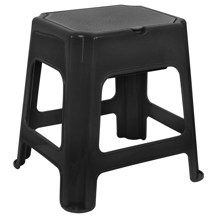 Aqualine 90902B stolička kúpeľňová s úložným priestorom, čierna