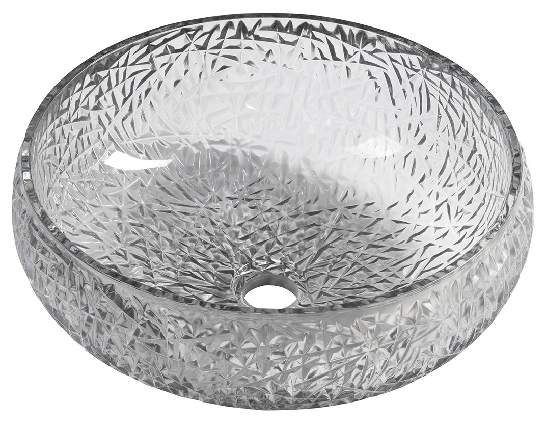 Gaviota TY306 gravírované sklenené umývadlo na dosku 42 cm, čierne