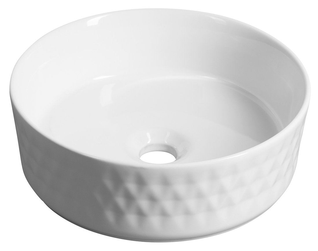 Rombo 10NF67036 keramické umývadlo na dosku, priemer 36cm, biele