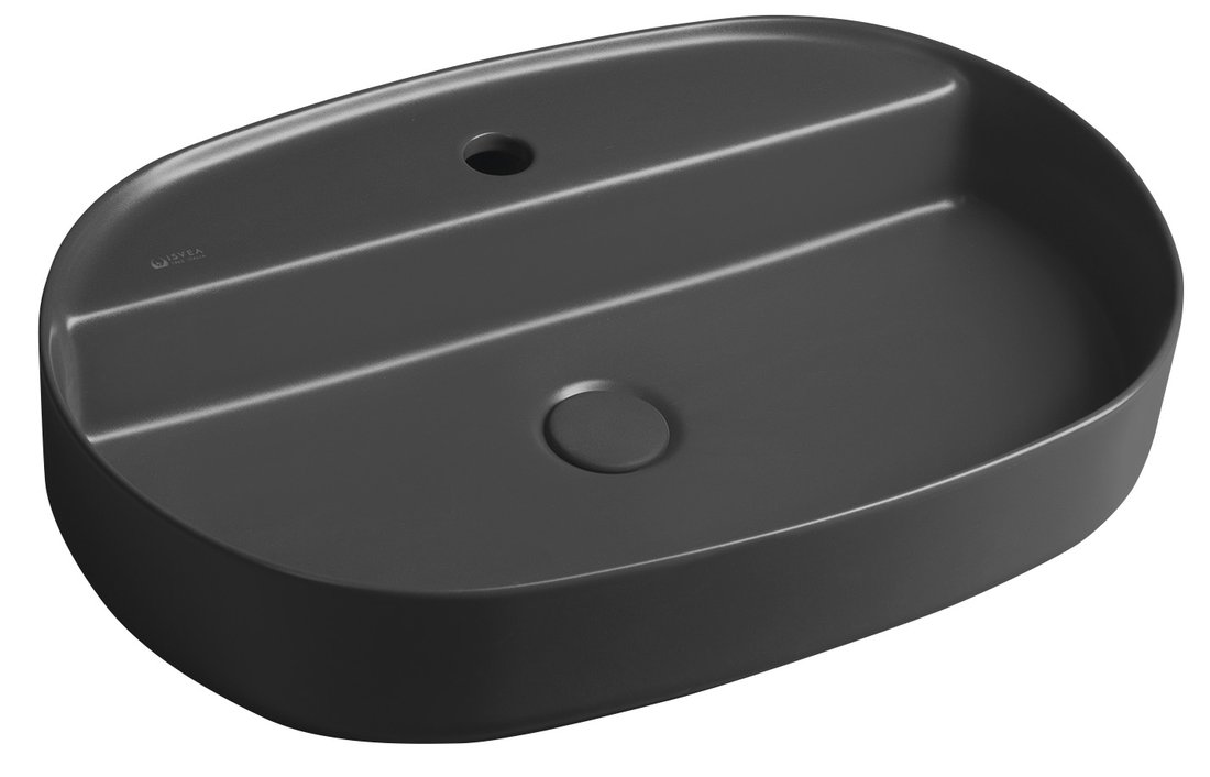 Infinity Oval 10NF65060-2C keramické umývadlo na dosku, 60x40cm, antracit