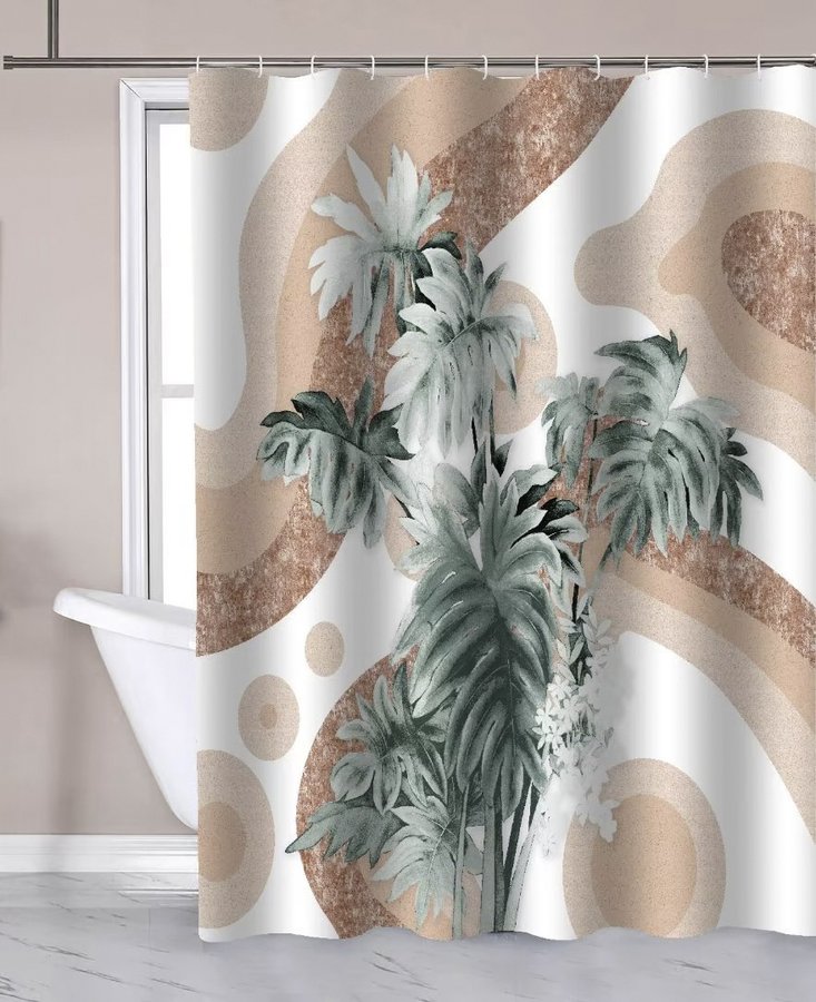 Aqualine ZP016 sprchový záves 180x180cm, polyester, palma