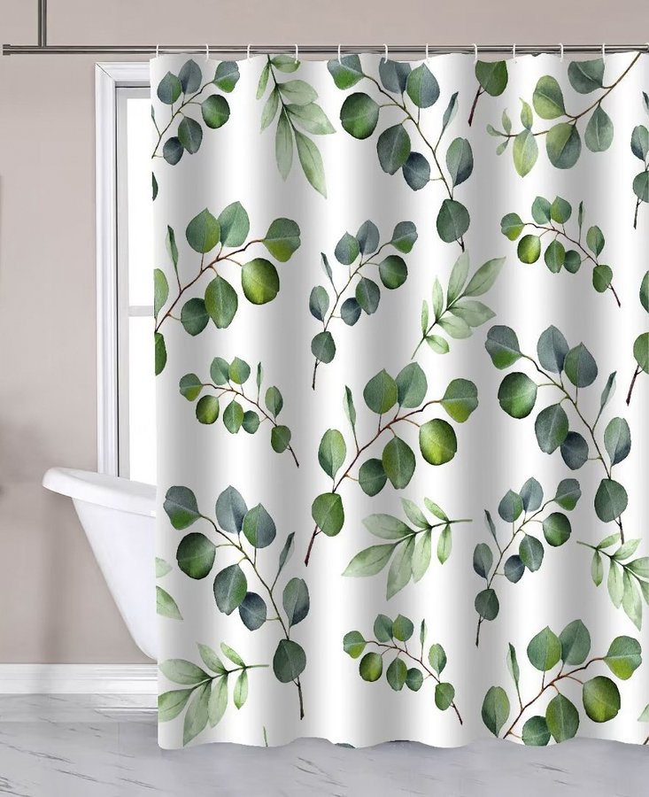 Aqualine ZP015 sprchový záves 180x180cm, polyester, eukalyptus