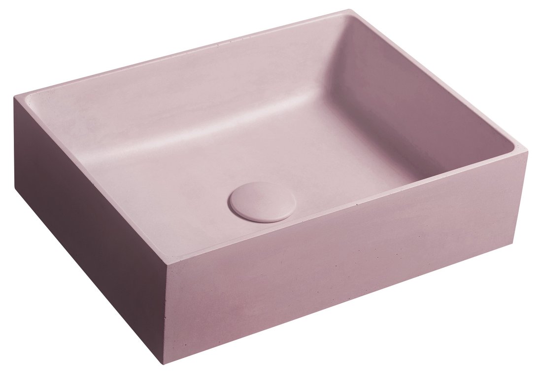 Formigo FG121 betonové umývadlo na dosku, 47,5x36,5cm, ružové