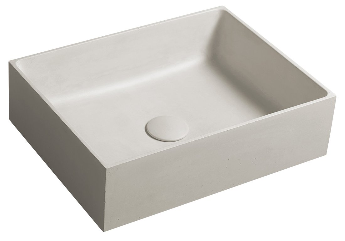 Formigo FG114 betónové umývadlo na dosku, 47,5x36,5cm, pieskové