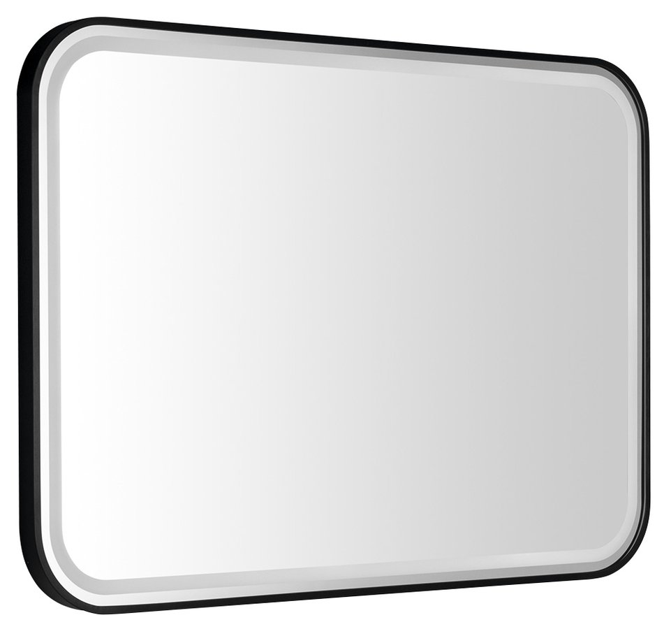 Cetis CT100 zrkadlo s LED osvetlením 100x70 cm, čierne matné