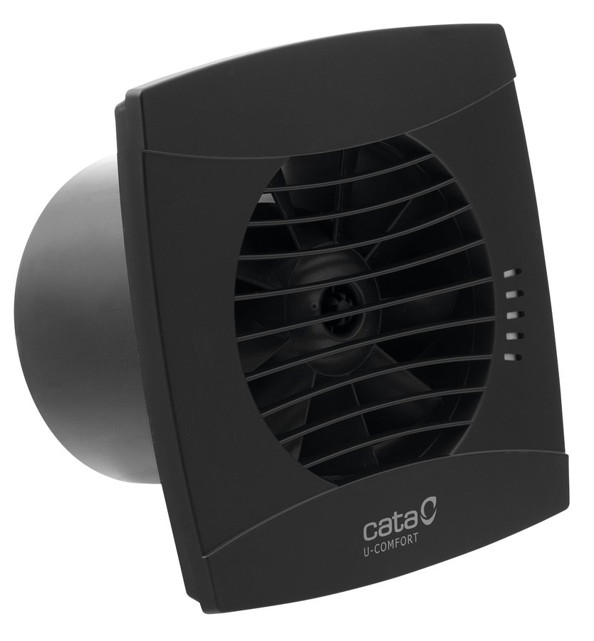 Cata UC-10 TH kúpeľňový ventilátor axiálny s vlhkomerom, 8W, 100mm, čierny