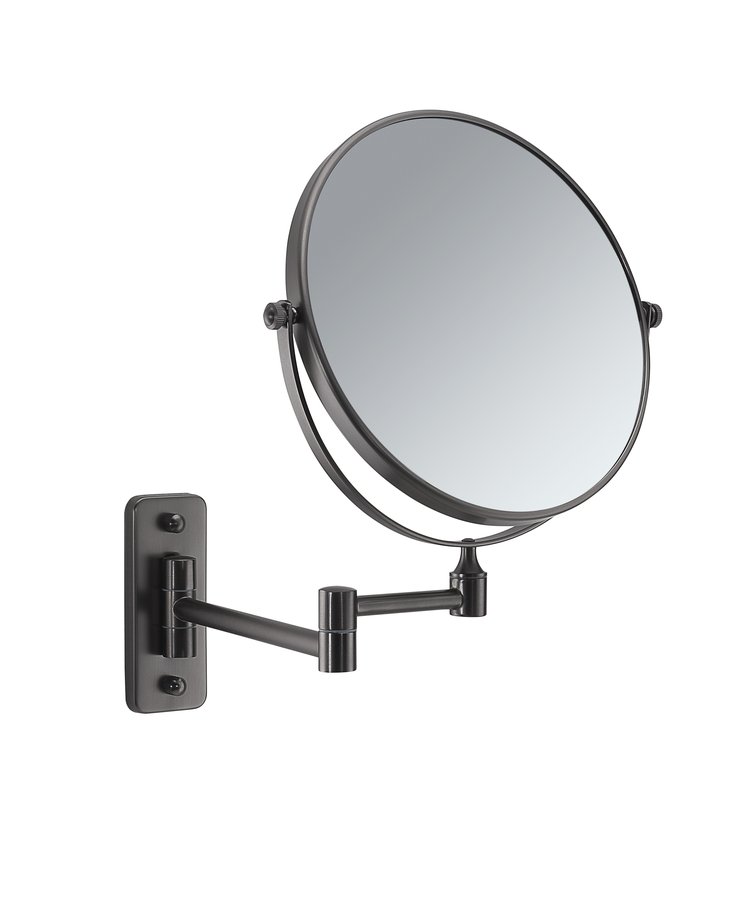 Gaia CO202481 závesné kozmetické zrkadlo, priemer 230mm, obojstranné, gun metal