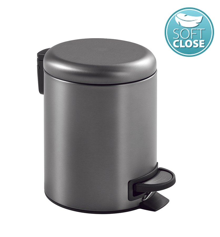 Potty 330981 odpadkový kôš 5l, Soft Close, gun metal