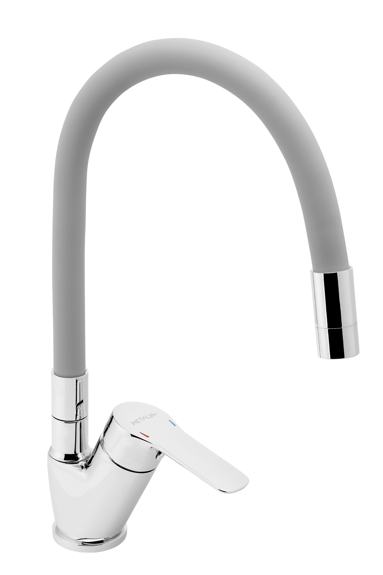 Novaservis Metalia 54 54014F,0S drezová batéria s šedým flexi ramenom, chróm