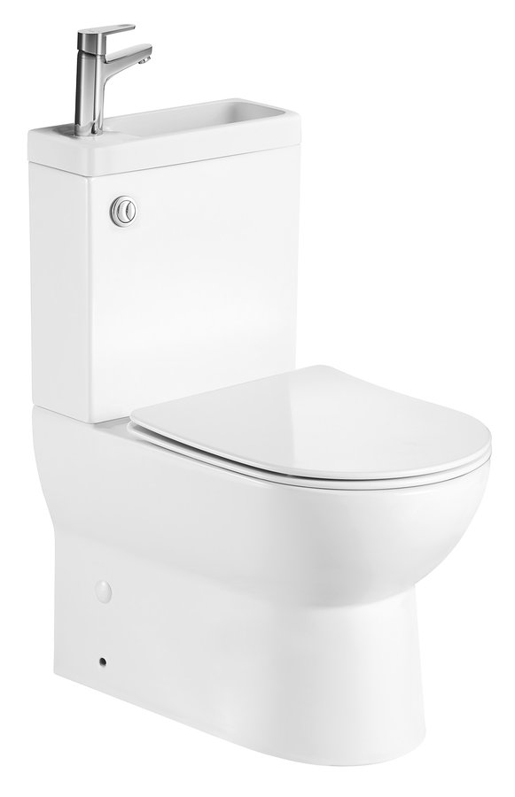 Jalta Hygie PB103H WC kombi, Rimless, spodný/zadný odpad, biele