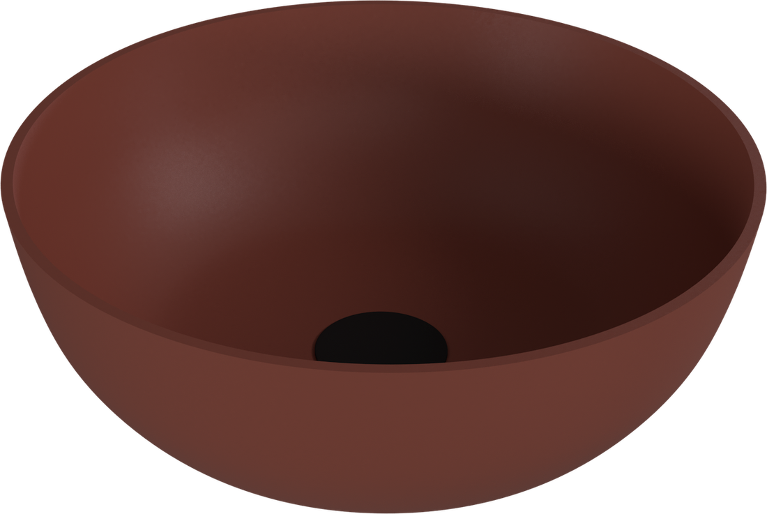 Banera Round 14337.71 umývadlo na dosku, liaty mramor, priemer 39 cm, hnedé