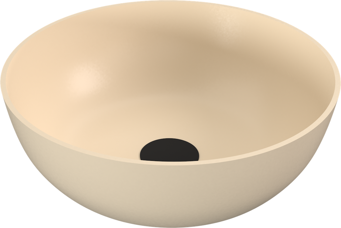 Banera Round 14337.81 umývadlo na dosku, liaty mramor, priemer 39 cm, béžové