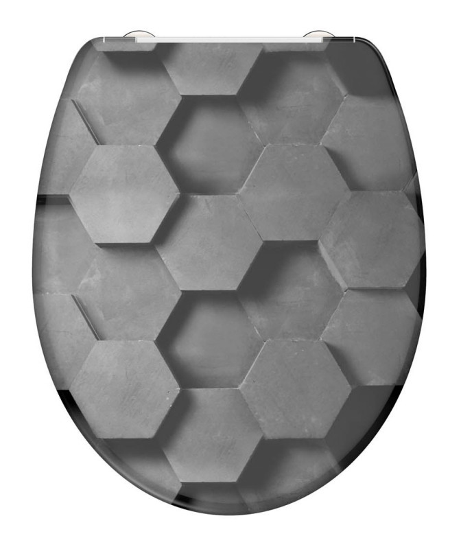 Schütte Grey Hexagons WC sedátko duroplast, Soft Close