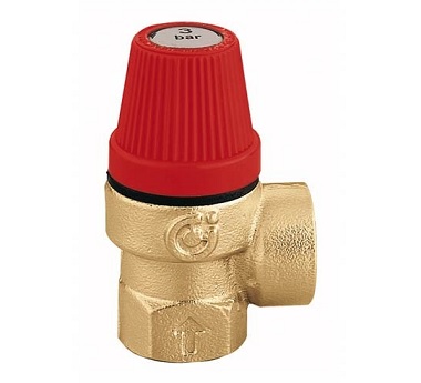 Caleffi poistný ventil 1/2 3 bar 313433 s pripojkou na tlakomer