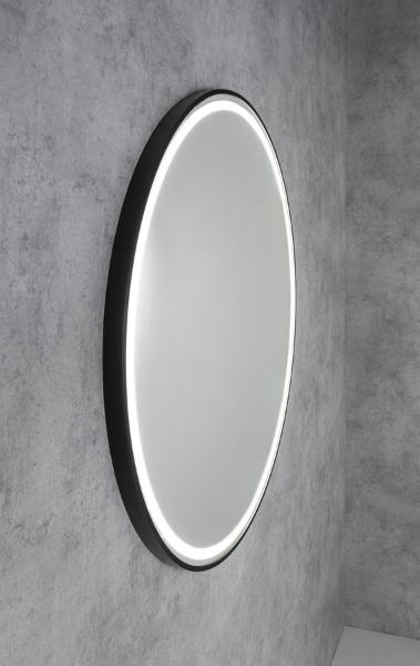 Kadris KD060 guľaté zrkadlo s LED osvetlením, 60cm, čierne matné