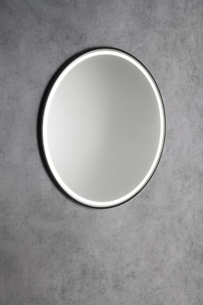 Kadris KD060 guľaté zrkadlo s LED osvetlením, 60cm, čierne matné