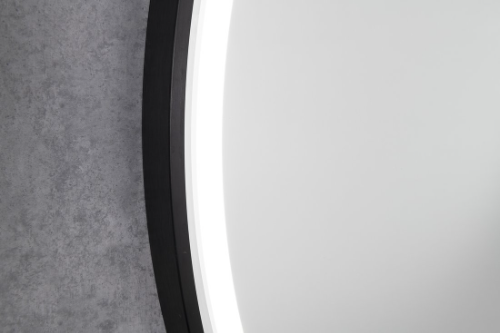 Kadris KD060 guľaté zrkadlo s LED osvetlením, 60cm, čierne matné