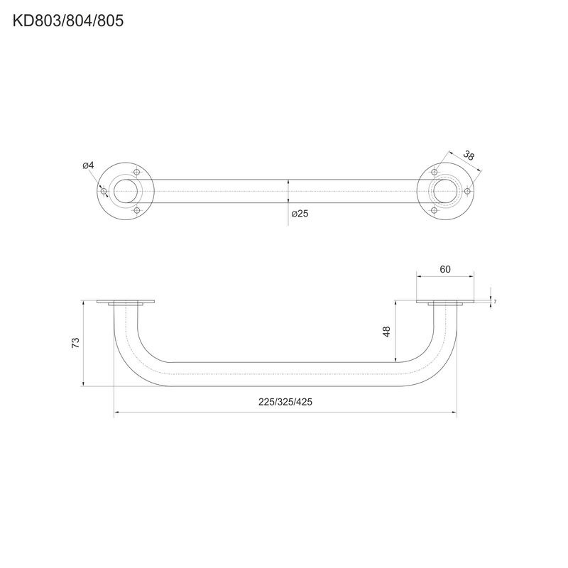 Mereo KD804 madlo rovné 30 cm, nerez