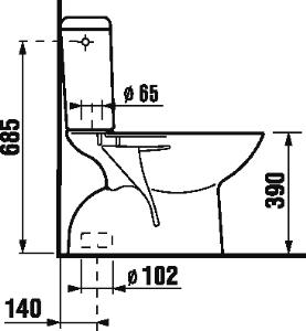 Jika Zeta WC kombi spodný odpad, bočné napúšťanie H8253970002413