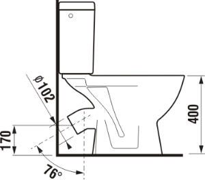 Jika Lyra Plus WC kombi šikmý odpad, bočné napúšťanie H8263840002411