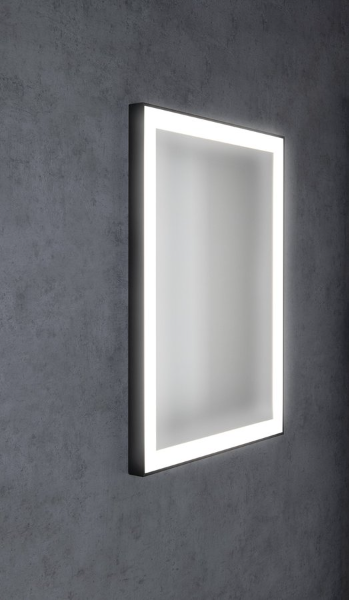 Gano LG260 zrkadlo s LED osvetlením 60x80cm, čierne