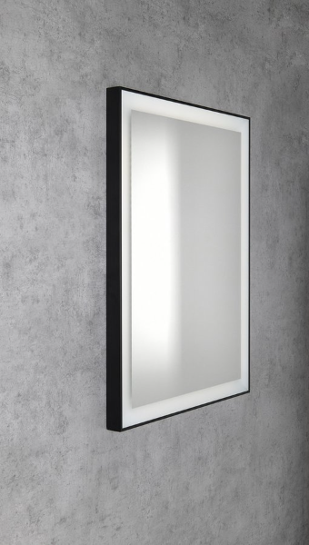 Gano LG260 zrkadlo s LED osvetlením 60x80cm, čierne