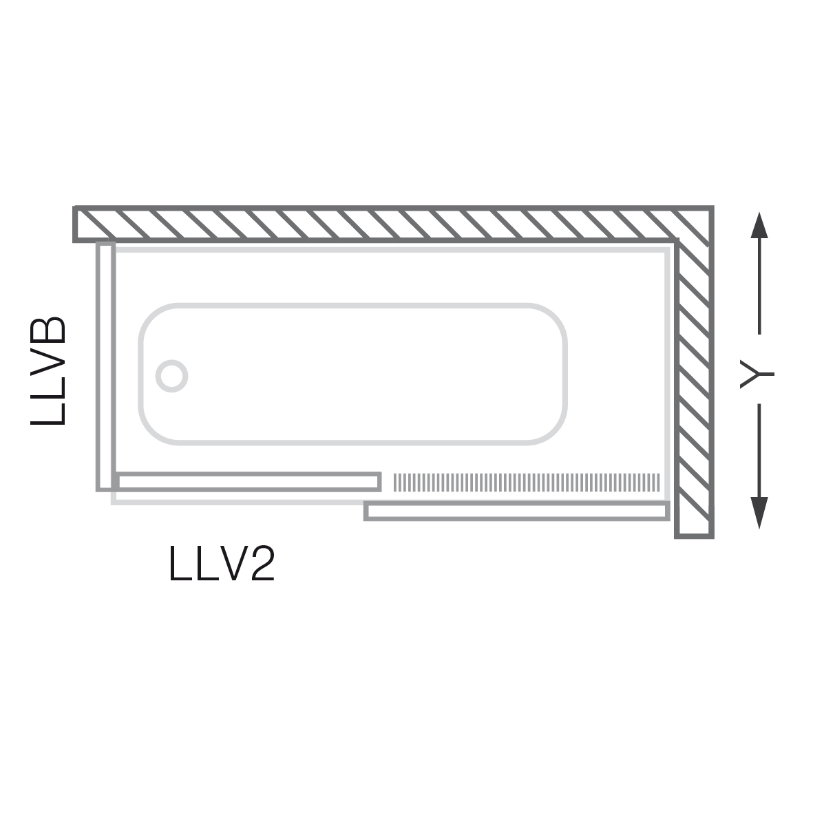 Roltechnik zástena vaňová LLV2 1400 brillant / transparent