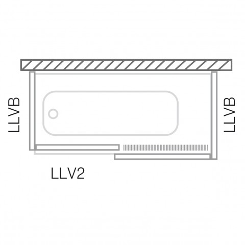 Roltechnik zástena vaňová LLV2 1600 brillant / transparent