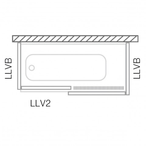 Roltechnik zástena vaňová LLV2 1200 brillant / transparent