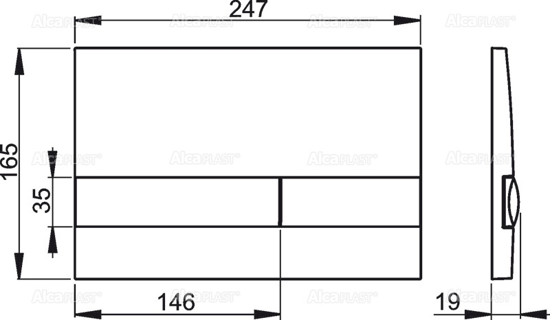 Alcaplast tlačítko M1713 chróm-lesk/mat