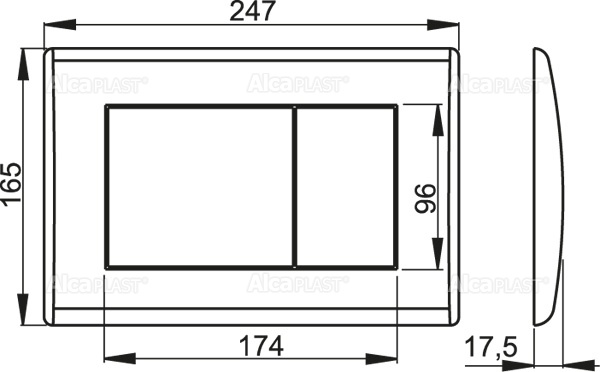 Alcaplast tlačítko M271 lesklý chróm