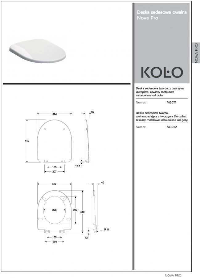Kolo Nova Pro sedátko M30112 duroplast slowclose