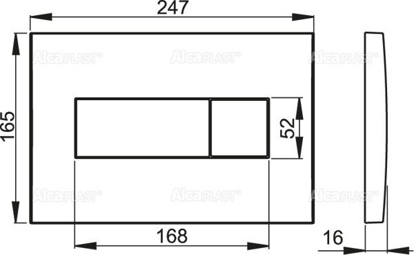 Alcaplast tlačítko M372 matný chróm