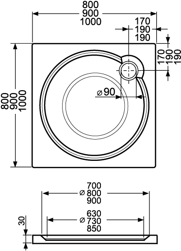 Roltechnik sprchová vanička MACAO-M 900