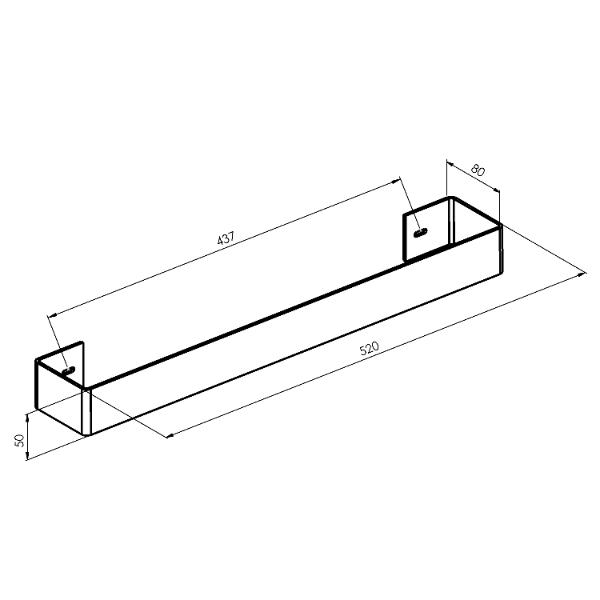 Tabella MI520 držiak uterákov 520mm, brúsená nerez