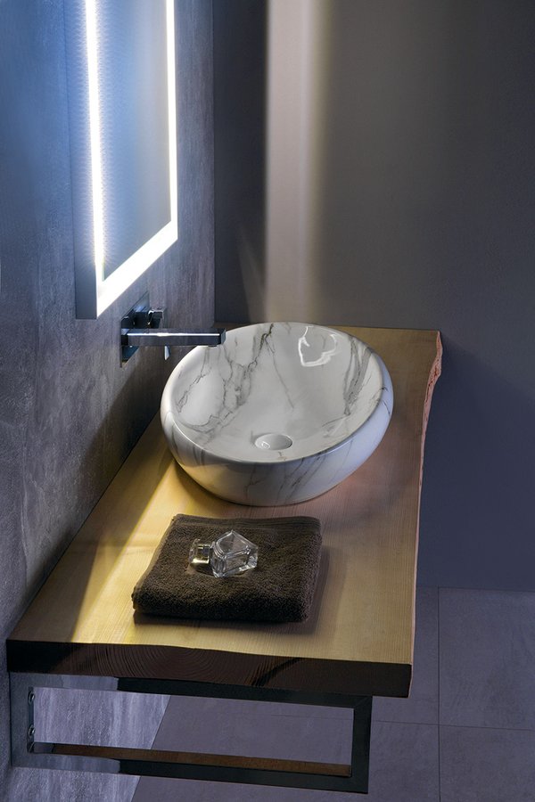 Dalma MM317 keramické umývadlo 68x44x16,5 cm, biely mramor