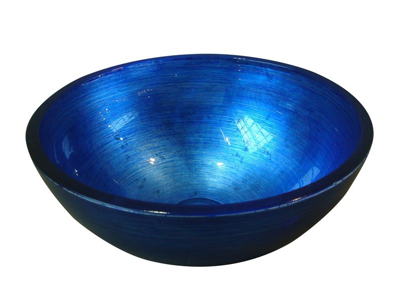 Murano Blu sklenené umývadlo 40x14 cm modré