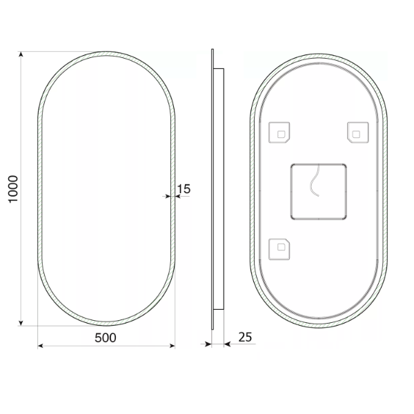 Minox MX250 oválne zrkadlo s LED osvetlením 50x100 cm