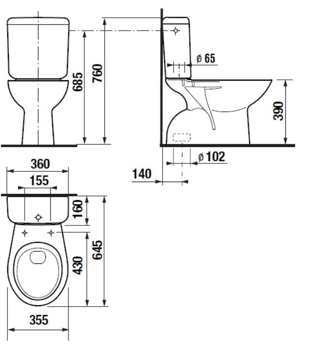 Jika Neo WC kombi + sedátko, spodný odpad 6139.5.000.787.1