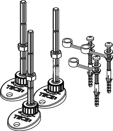 TECE drainprofile nastaviteľné montážne podpery, sada 3 ks, 674000