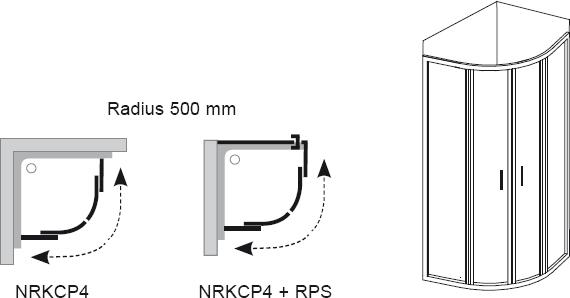 Ravak sprchový kút NRKCP4-90 biely / transparent