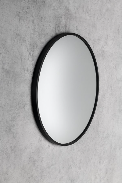 Notion Slim NT400 guľaté zrkadlo v ráme, 40cm, čierne matné