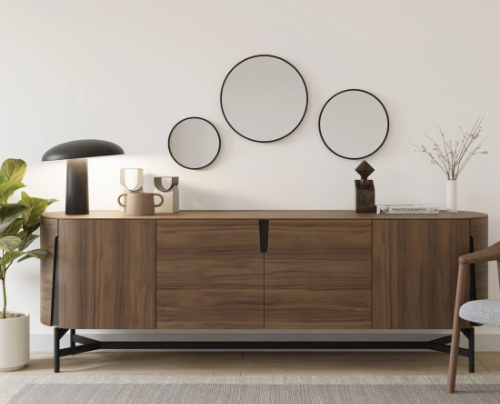 Notion Slim NT500 guľaté zrkadlo v ráme, 50cm, čierne matné