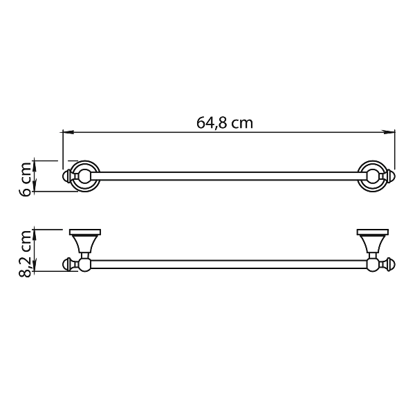 Nevis NV216013 držiak uterákov 600x82mm, chróm