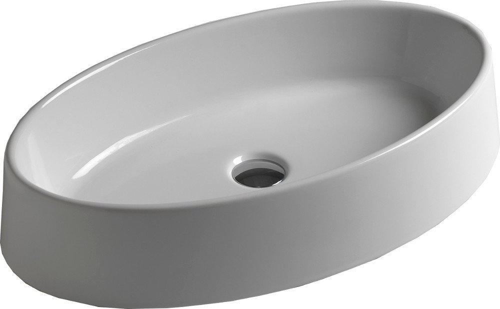 Oval keramické umývadlo 64,5x13x35,5 cm na dosku bez prepadu