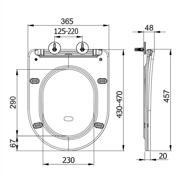 Paco Rimless PCS1012 sedátko slim, duroplast